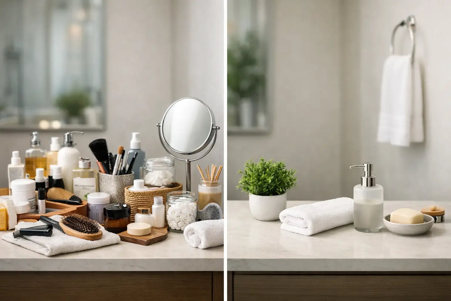 How to Declutter Bathroom Counters Fast