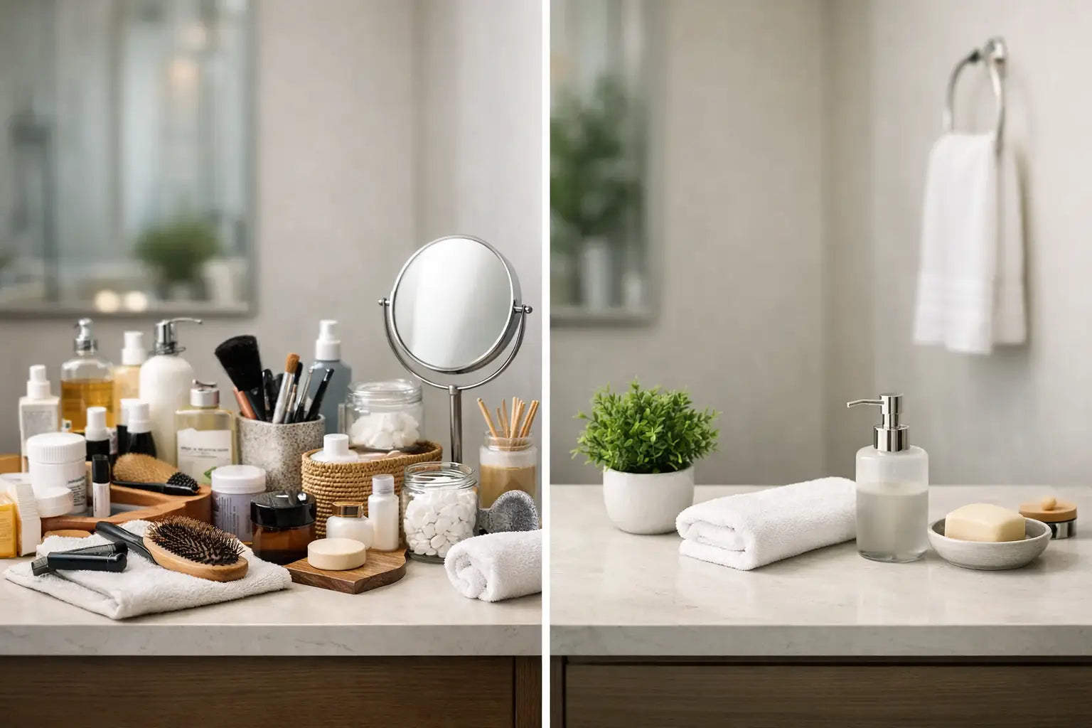 How to Declutter Bathroom Counters Fast