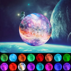 16-Hue 3D Moon LED Lamp - Magical Night Light
