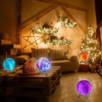 16-Hue 3D Moon LED Lamp - Magical Night Light