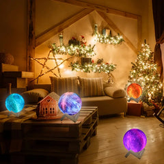 16-Hue 3D Moon LED Lamp - Magical Night Light